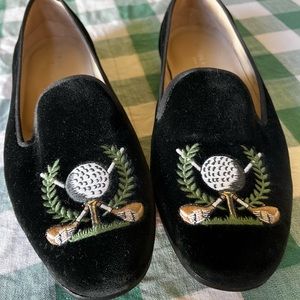 Stubbs & Wootten black velvet golf loafer mens size 11